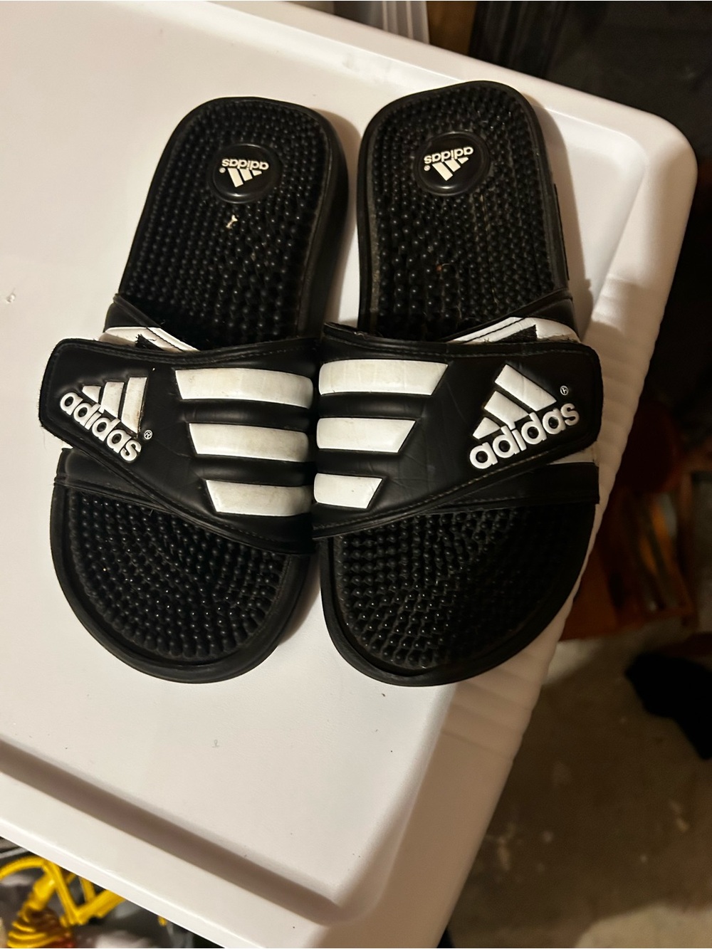 Vintage Adidas Adissage 078260 Men’s US 8 / EU 42 Black White Massage Slides